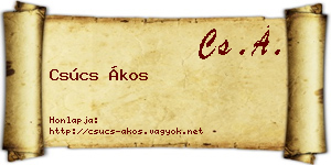 Csúcs Ákos névjegykártya