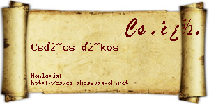 Csúcs Ákos névjegykártya